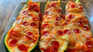 Low Carb Zucchini Pizza Boats