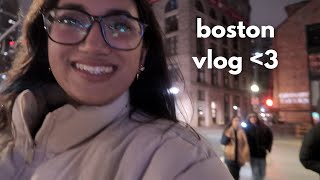 boston travel vlog ˚ ༘♡ first snow in boston, beacon hill bookstore, & lotsa cheese 🍝