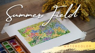 Summer _ Flower Field/ watercolor painting/ 여름 꽃밭/ 수채화 그리기/ Wild Flower Field