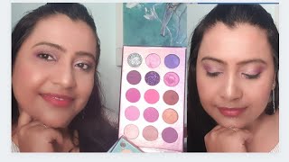 Purple eye makeup with beauty Glaze eyeshadow pallet and daughter earth tint