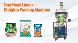 Four Head Linear Weigher Packing Machine Automatic Form Fill Seal Machine for Food Packaging