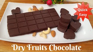 Homemade Chocolate recipe, Chocolate recipe with Nuts, Fruits and Nuts Chocolate