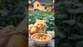 Cute kitten making yammy food #shorts #youtubeshorts #cat #short