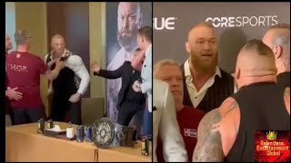 Thor Bjornsson Throws Bottle After Eddie Hall Makes Comment About His Mum At Press Conference