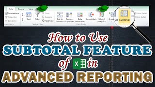 How to use Subtotal Feature of Excel in Advanced Reporting || Subtotal Option for Data Grouping