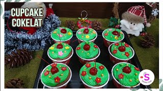 RESEP CHRISTMAS CHOCOLATE CUPCAKE | CUPCAKE EDISI NATAL 🎄