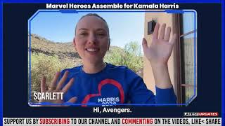 Marvel Heroes Assemble to Endorse Kamala Harris #uselection2024 #scarlettjohansson