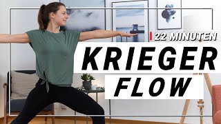 Yoga Krieger Flow - kraftvoller Flow für starke Beine & neue Energie (Handgelenk schonend) | 22 Min