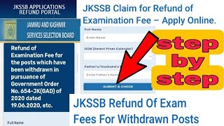 #how to refund jkssb fee, how to refund jkssb fee payment online