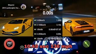 Lamborghini Huracan LP610-4 Dragy run(low temp run)(new unprepped 1/4 mile record)