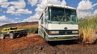 35,000lbs RV Stuck In The MUD PIT At Sand Hollow...