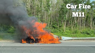 Car Fire on M11 Motorway