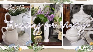 THRIFTING FOR VINTAGE🌿 COTTAGE DECOR || INEXPENSIVE WAYS TO STYLE YOUR HOME || STYLE ON A BUDGET