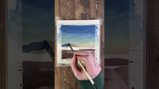 Painting a small landscape in gouache #shorts #artshorts #paintingshorts #gouache #landscapeart