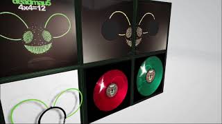 Deadmau5: "4x4=12" 2x LP  (Green & Red Vinyl) - 3D Rendering (1080p)