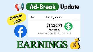 Facebook earnings update October 2024 | Facebook Monetization #facebook #payout #monetizefacebook