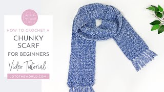 How to Crochet a Scarf - Step by Step for Beginners Slowly | Chunky Scarf Crochet Pattern