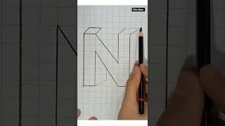 3d drawing easy/3d n #drawing #shorts #art #satisfying #3dart #shortsfeed