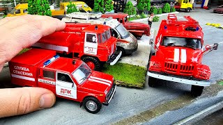 🚒 Пожарные машины едут в пожарную часть. Про машинки