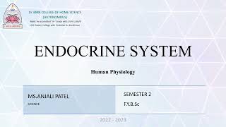 ENDOCRINE SYSTEM (PART 1) Human Physiology by Ms. Anjali Patel