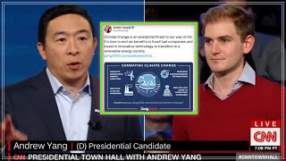 Andrew Yang talks about his plan on phasing out fossil fuel use in America as quickly as possible.