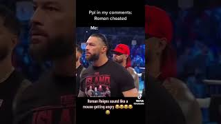 Roman Reigns sound like a mouse getting angry