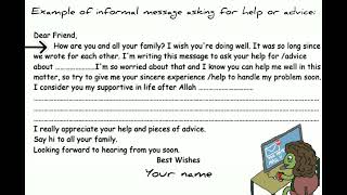 How to write an informal letter or email /asking for help or advice