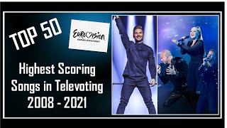 TOP 50 | Highest Scoring Songs in Televoting in Percentage | Eurovision 2008 - 2021