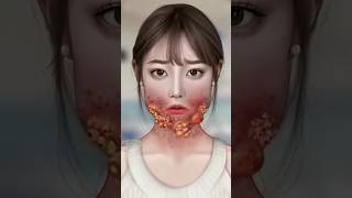 ASMR Remove Big Acne & Worm Infected Face Animation #shorts #ytshort #youtubeshorts