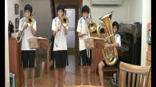 Tchaikovsky 4 excerpt by One Man Band for 3 trombones and tuba