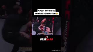 This fighter does an amazing ko and then he tries to ko himself with his celebration #mma #ko #funny