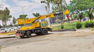 Mobile Crane Lifting Heavy Pipes | Training