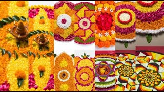 Onam Poo kolam designs| 30+ athapookolam designs|Thiru onam rangoli| Simple pookolam designs #shorts