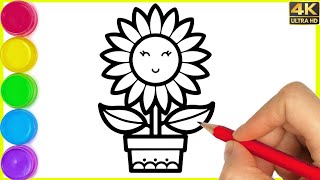 How to draw sunflower | Step by step sunflower drawing || Easy sunflower drawing By Arya Drawing Art