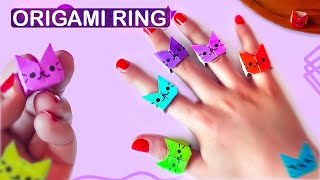 Origami Paper Cat Ring | How to make paper ring