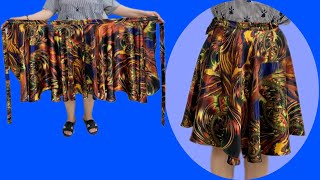 ✂️🪡Cut and sew a cloche skirt in 7 minutes / circular skirt is very practical / easy to cut and sew