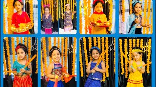 Navratri looks for kids (girls) | 9 days 9 different looks | Durga Pooja lookbook for little girls