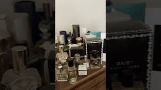 February 3, 2024 Easy reach perfumes fighting for space on dresser top, sigh