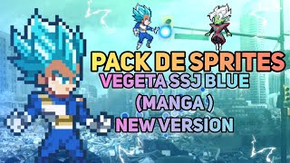 PACK DE SPRITES DE VEGETA SSJ BLUE TRAJE DAÑADO ( MANGA NEW VERSION) CREADO POR MI