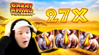 I got a RARE 27X MULTI on GREAT RHINO MEGAWAYS!! (Bonus Buys)