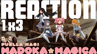 MADOKA MAGICA 1x3 ANIME REACTION | I'M NOT AFRAID OF ANYTHING ANYMORE | MAMI!!!!!!!!! WTF?!?!