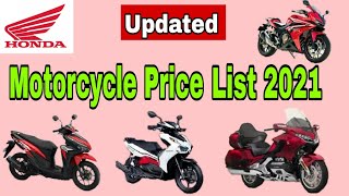 Honda Motorcycle Price List January 2021| Updated Price List