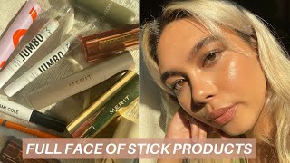 Full Face of Stick Products ft. New Merit Beauty Bronzer