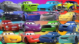 Looking For Disney Cars Lightning McQueen, Brick Yardley, Strip Weathers, Doc handson, Meter, Luigi