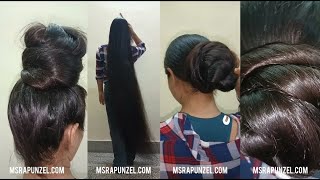 MsRapunzel | New Indian Rapunzel with almost floor length hair and massive bun