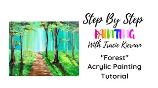 How To Paint A Forest - Step By Step Painting - Acrylic Tutorial For Beginners