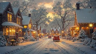 Cozy Holiday Jazz 🎄 Warm Café Vibes & Snowy Christmas Town Streets 🌙 Perfect for Relaxing Ambience