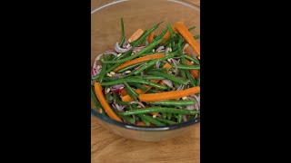 رژیمی ترین سالاد لوبیا سبز  |crunchy fresh green beans recipe  | croquants de haricots verts