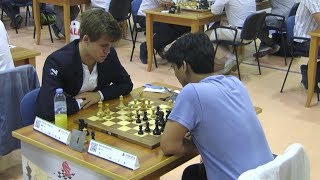 SICILIAN CANAL-SOKOLSKY OPENING!!! MAGNUS CARLSEN VS PENTALA HARIKRISHNA - BLITZ CHESS 2014