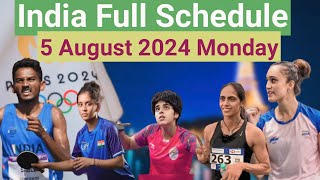 5 AUGUSTIN SCHEDULE FOR PARIS OLYMPICS 2024 | Avinash Sable,| Manika Batra, Sreeja #cheer4bharat